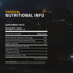 Ultra Focus Pouches Tropical Pack packaging-front showcases tropical flavor.
