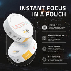 Ultra Focus Pouches Tropical Pack pouch-ready for on-the-go focus without caffeine.