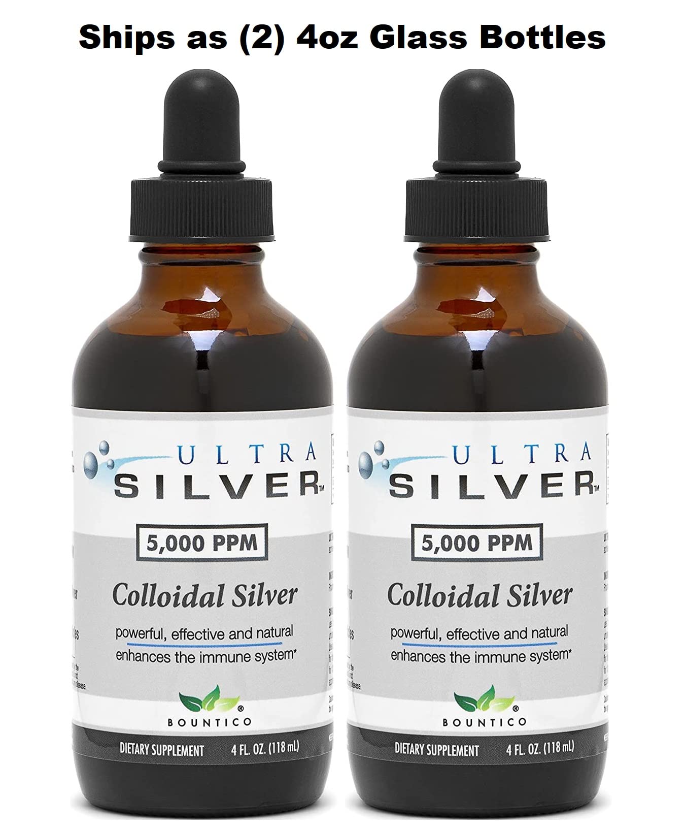 Ultra Silver dropper bottle showing easy access for controlled use.