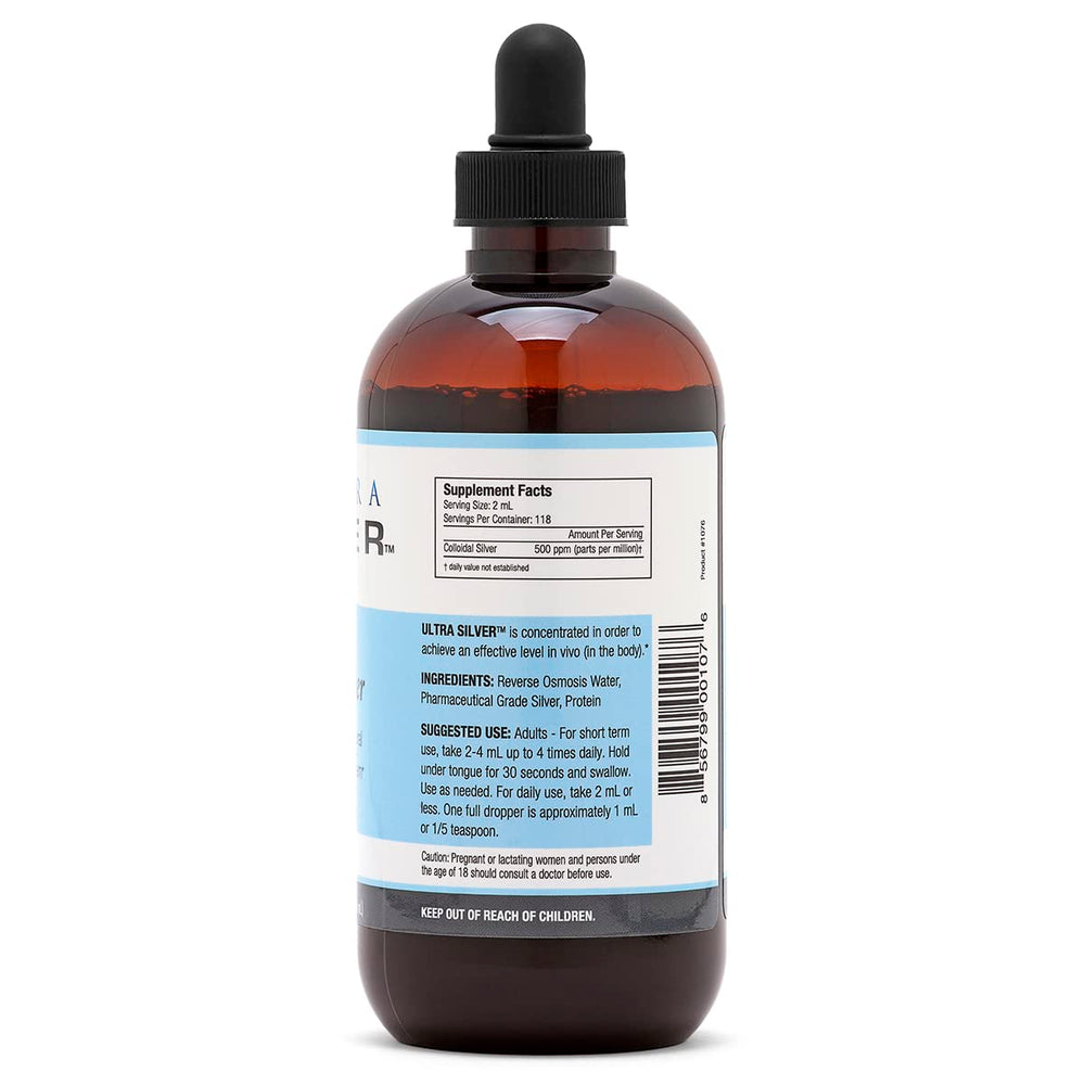 Ultra Silver dropper included for precise, convenient dosing.