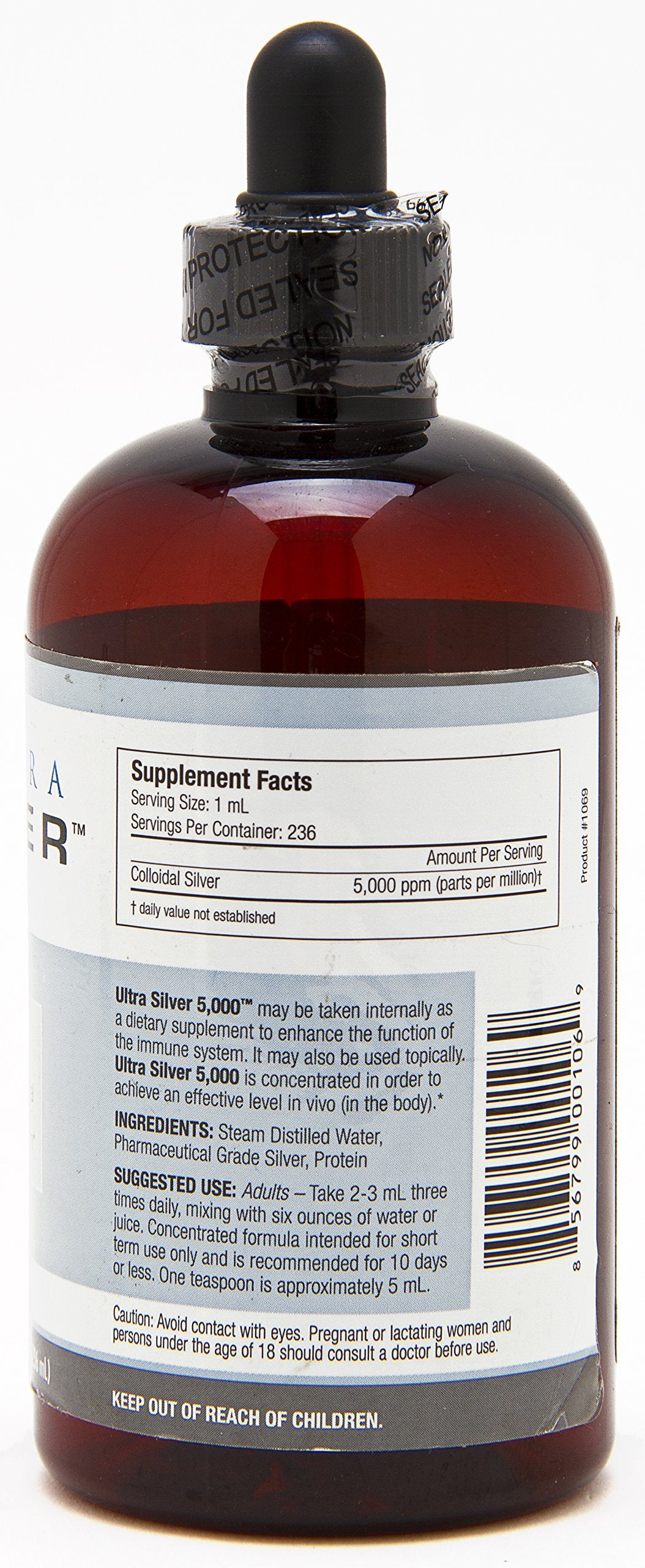 Ultra Silver 5000 ppm label indicating high potency and testing.