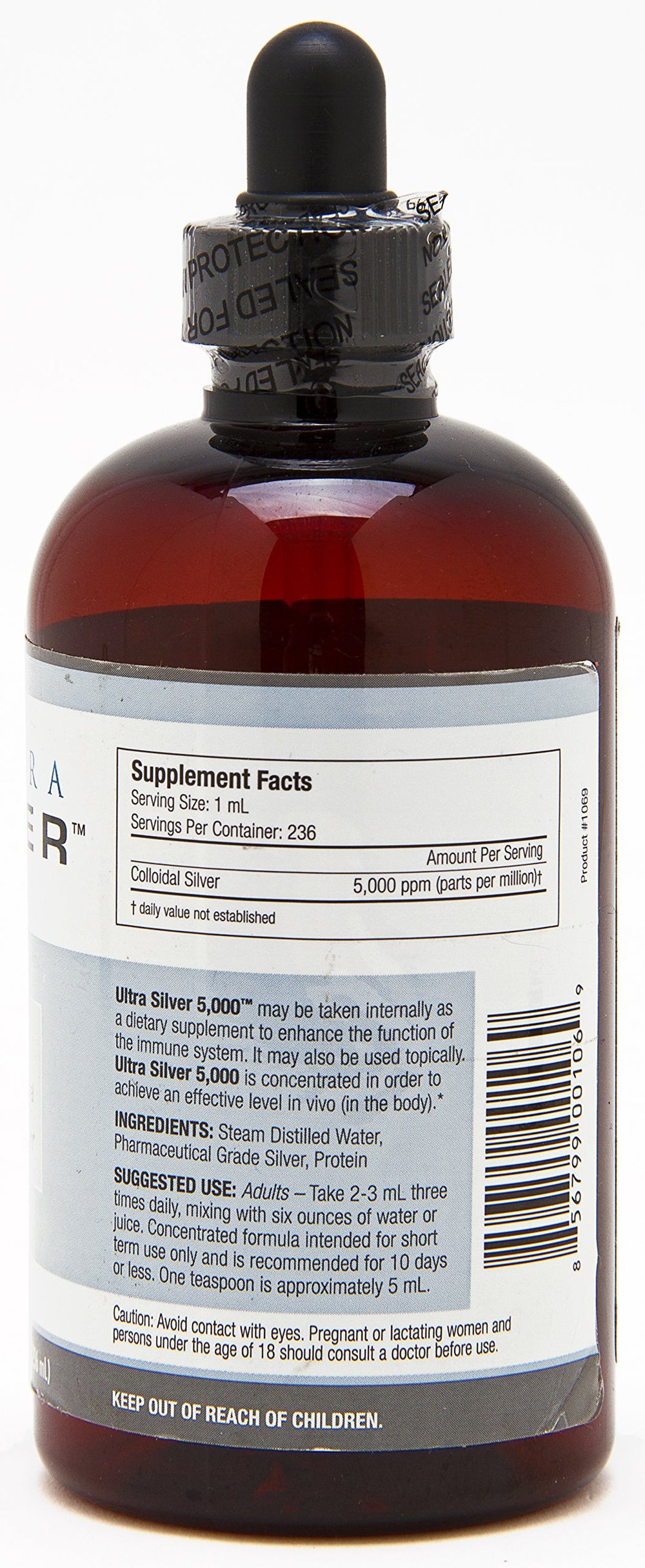 Ultra Silver 5000 ppm label indicating high potency and testing.