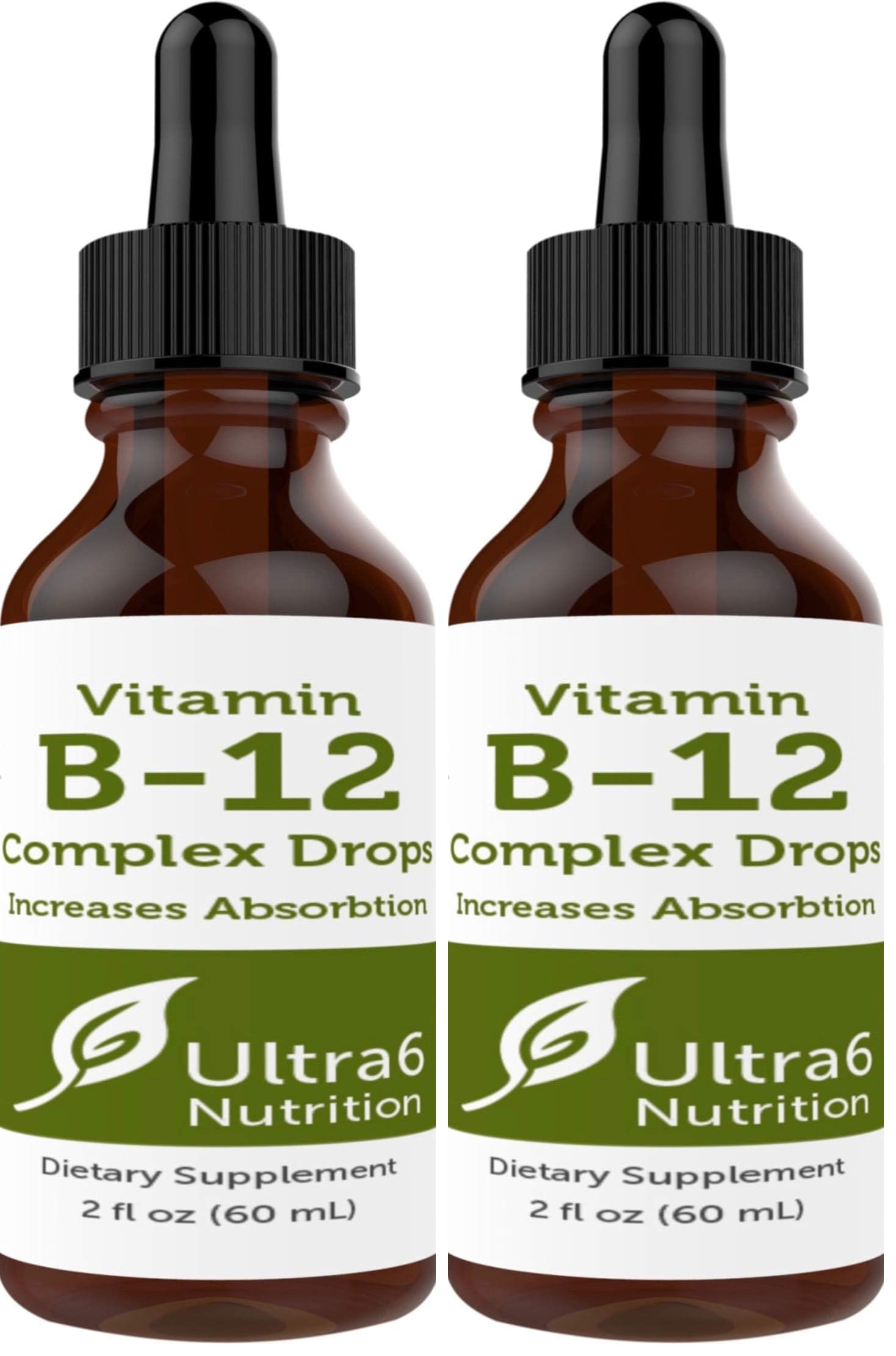 Ultra6 B12 Sublingual Drops bottle with dropper for convenient energy support.