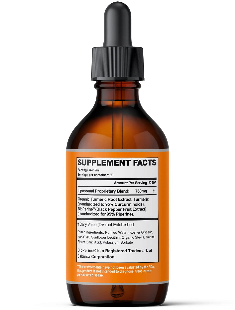 Ultra6 Nutrition turmeric bottle with Bioperine label for enhanced absorption