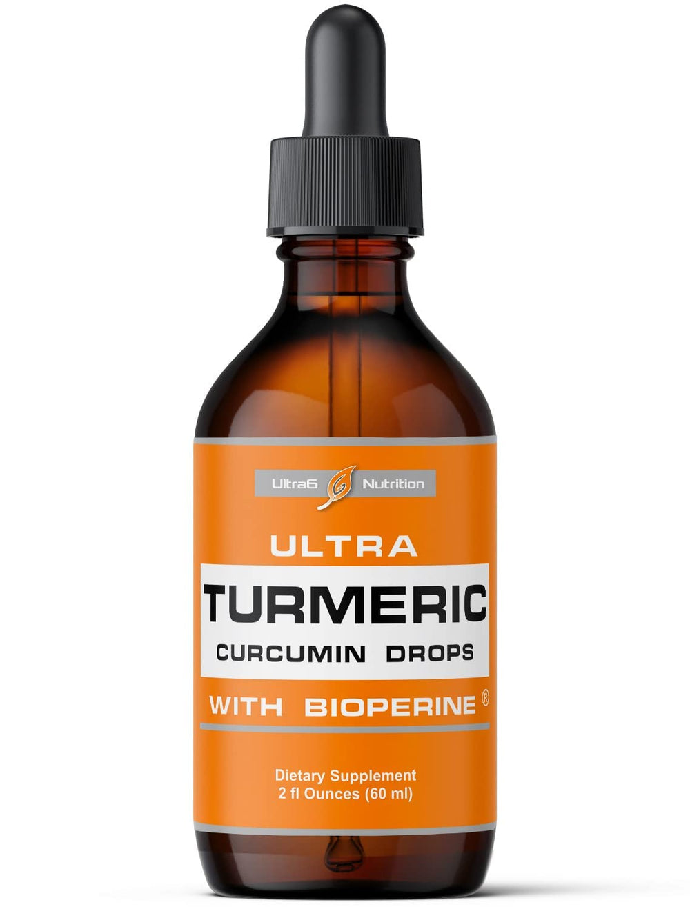 Ultra6 Nutrition liquid turmeric drops bottle for easy daily use