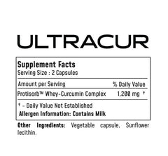 UltraCur Curcumin Complex capsules closeup showing easy-to-swell vegetarian capsule.