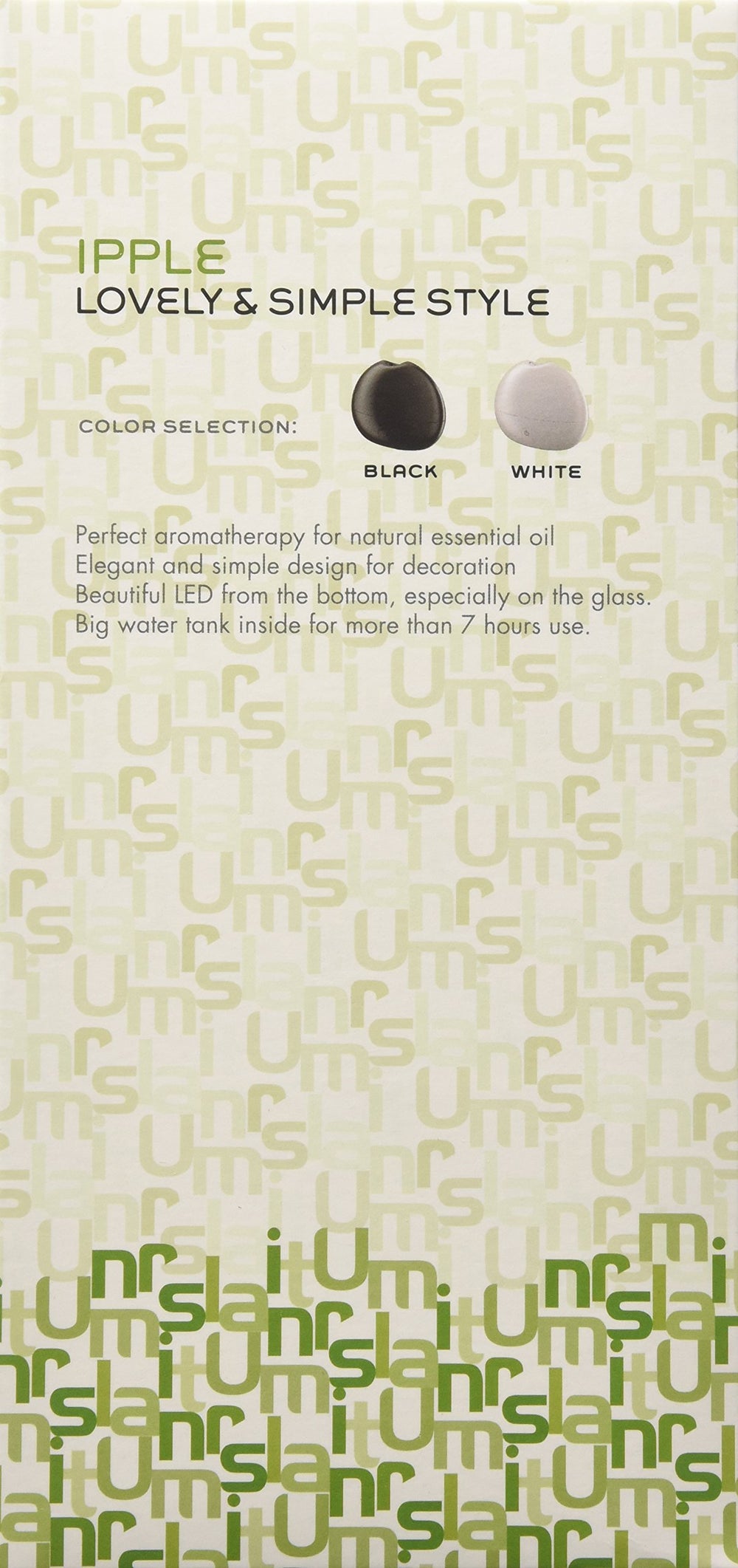 Ultransmit ipple diffuser on a bedside table for night-time relaxation.