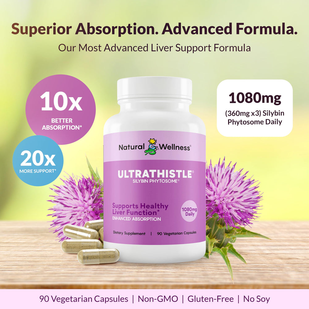 Ultrathistle gluten-free no soy label for clean nutrition.