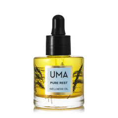 UMA Pure Rest oil bottle pour promotes nighttime calm and deeper rest.