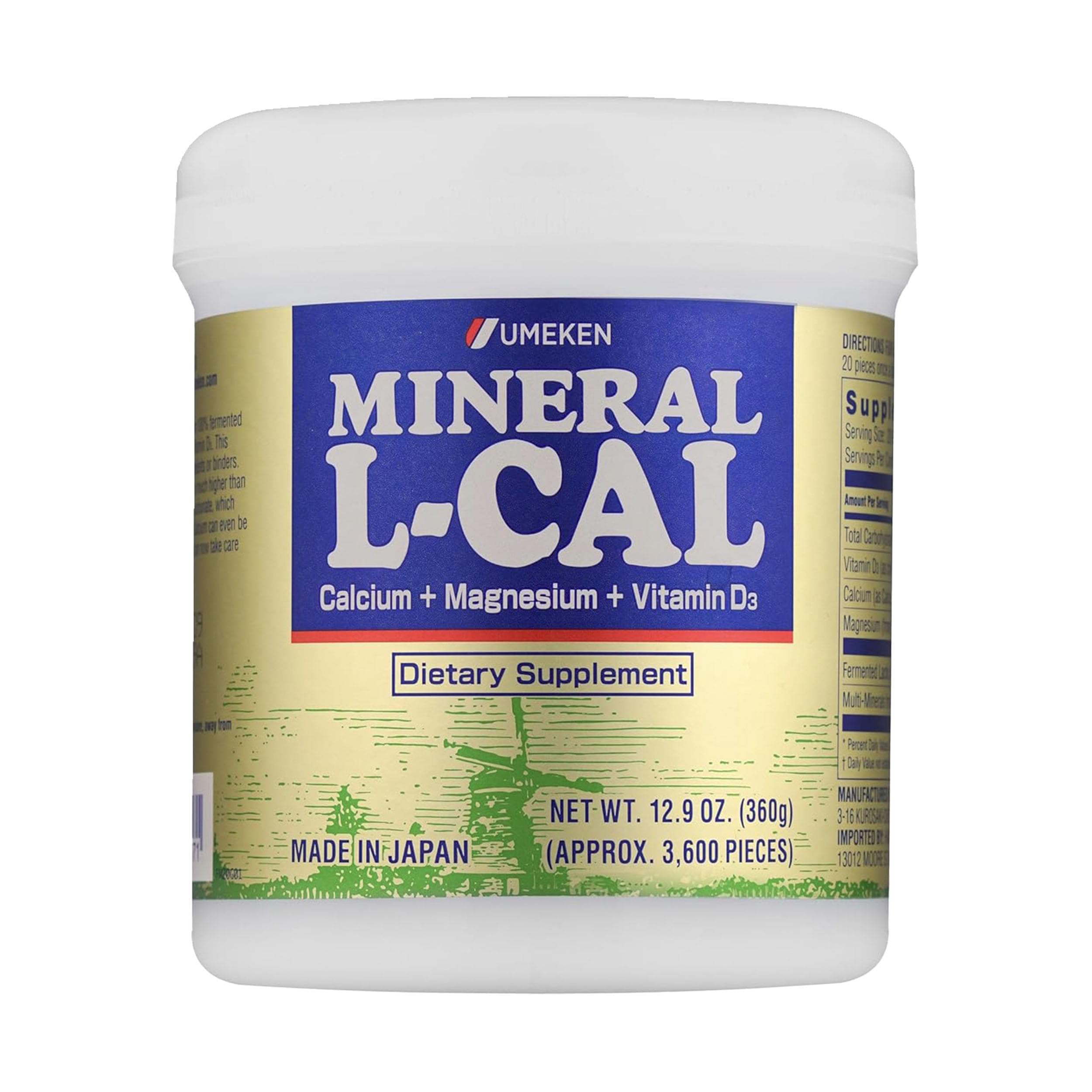 Umeken Mineral L-Cal calcium ball, easy to swallow daily supplement.