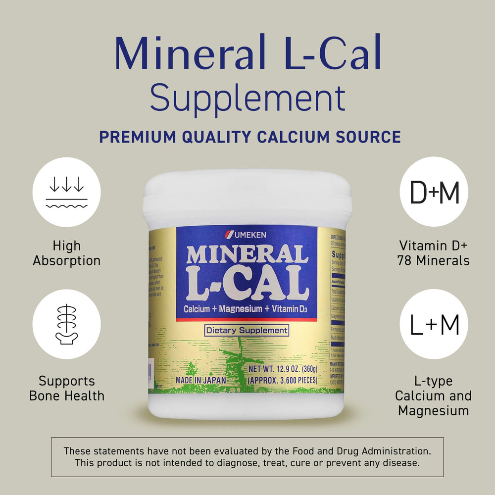 Umeken Mineral L-Cal ball dissolves in water or tea for convenient use.