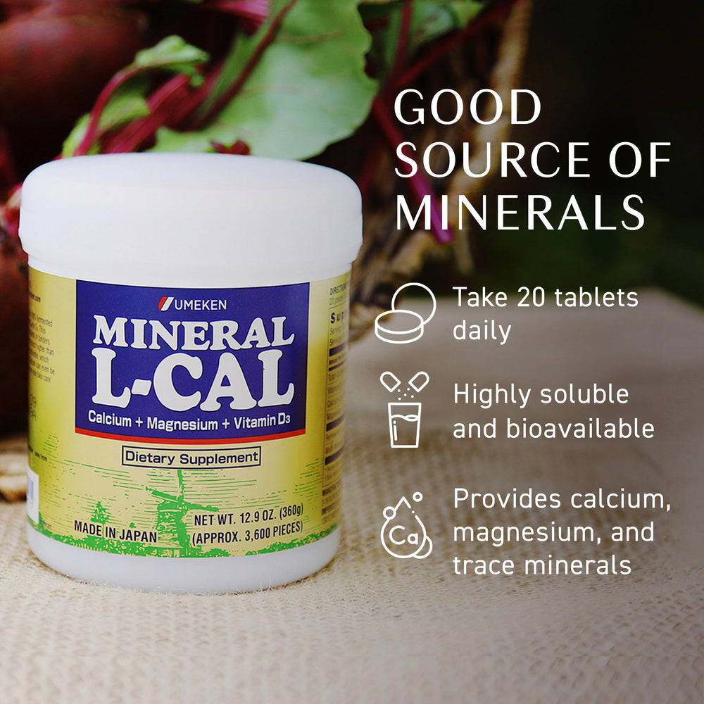 Fermented beet base in Umeken L-Cal for natural mineral sourcing.