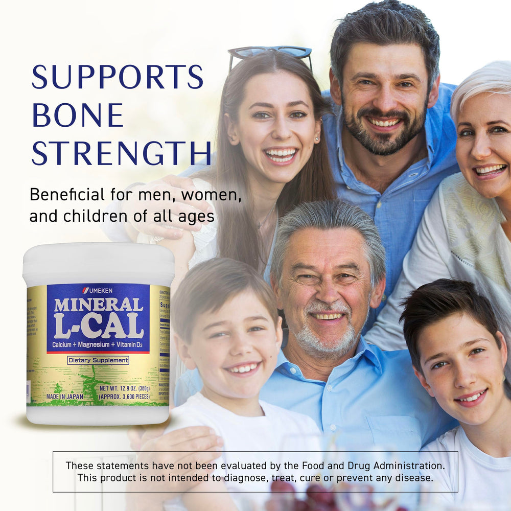 Umeken Mineral L-Cal with Vitamin D3 and magnesium for essential daily nutrients.