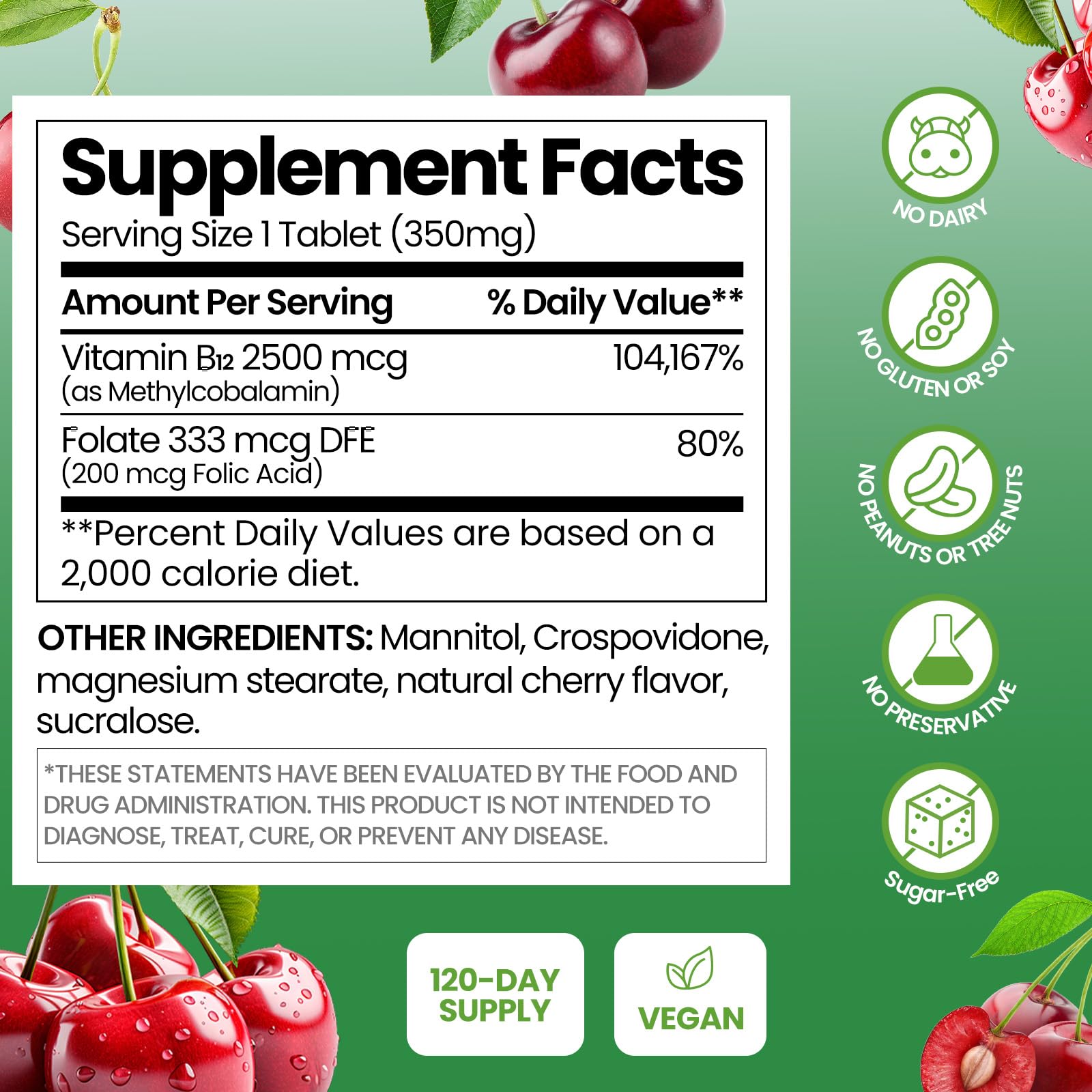 UMEWISH B12 cherry tablet ready to dissolve for quick absorption