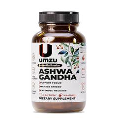 UMZU Ashwagandha bottle front for daily balance.
