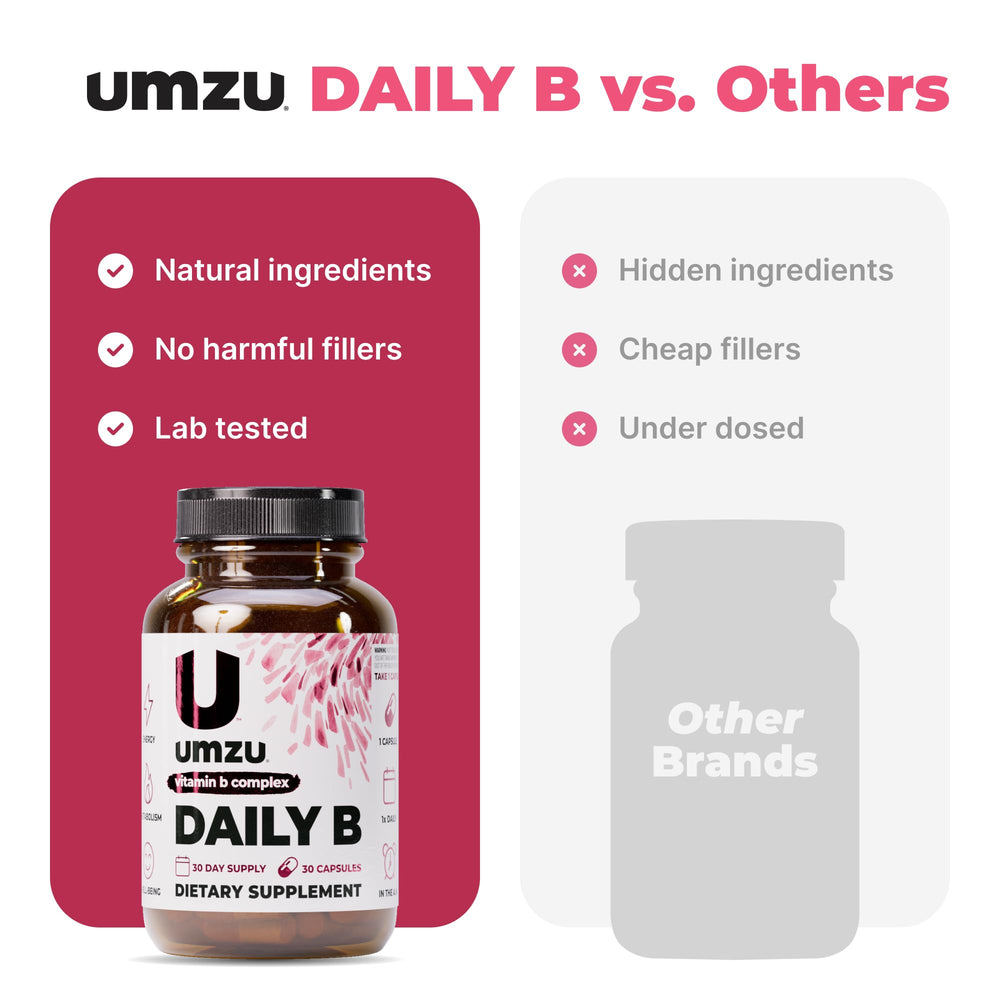 UMZU Daily B made-in-USA label on bottle