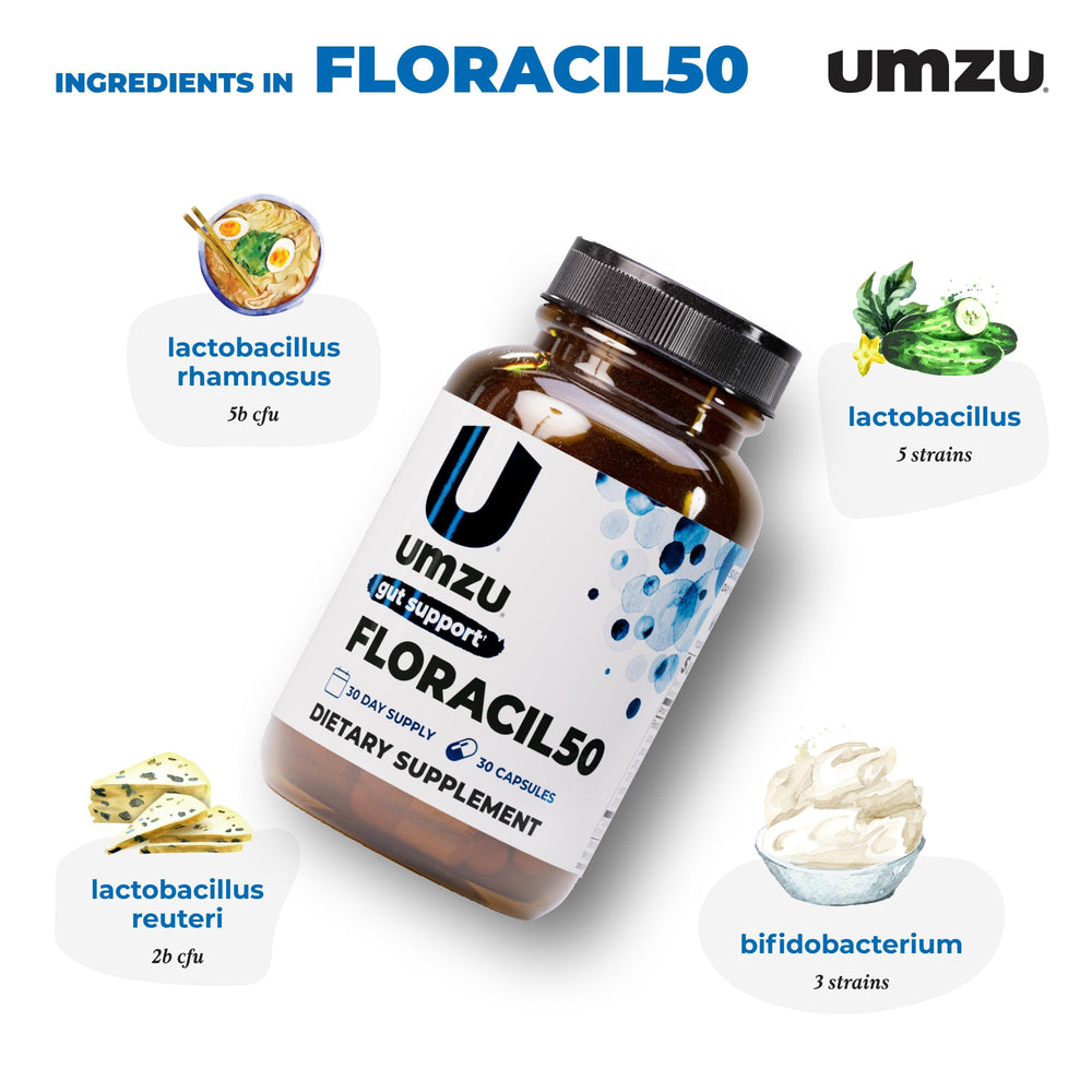UMZU Floracil50 capsules pour demonstrates convenient daily portion