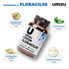UMZU Floracil50 capsules pour demonstrates convenient daily portion