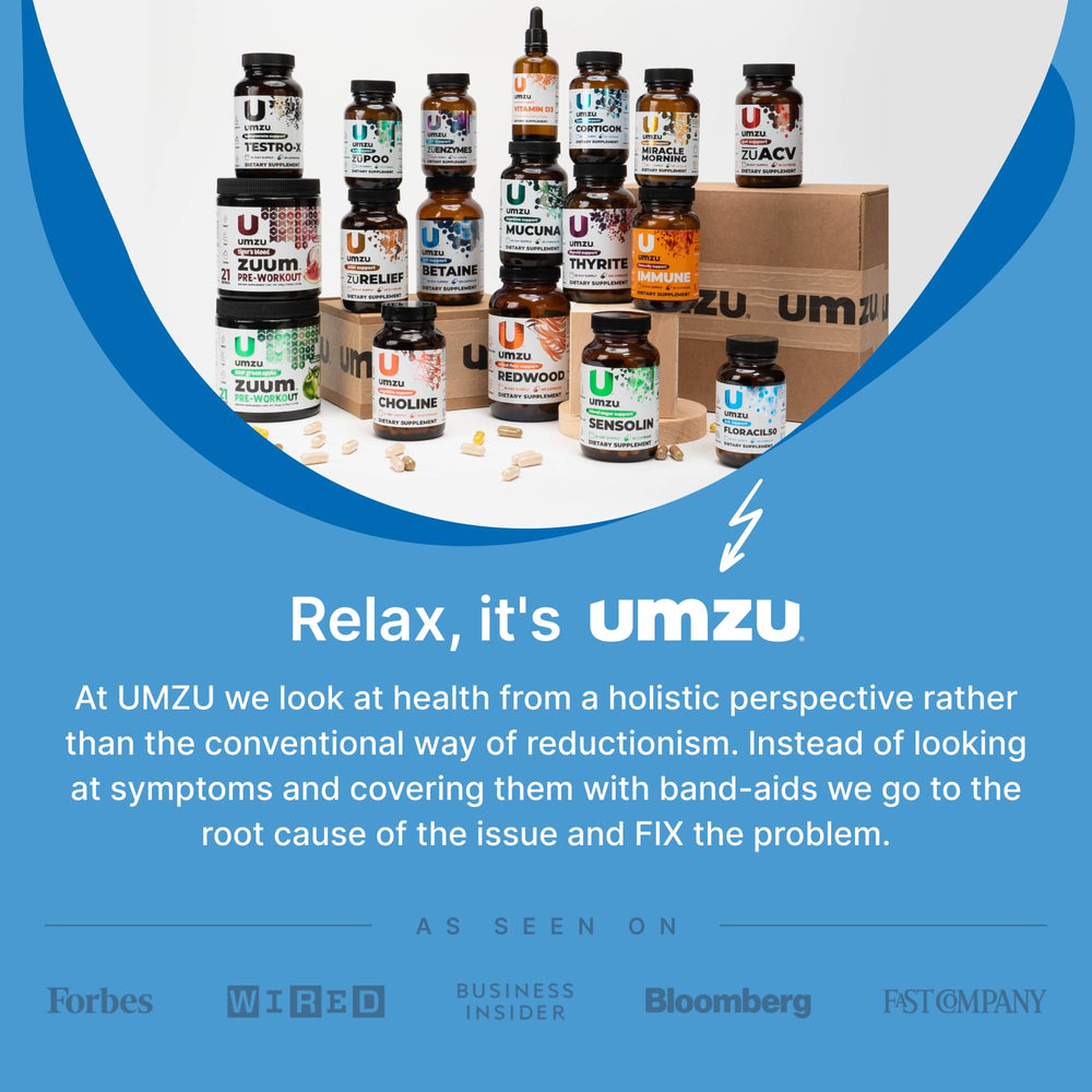 UMZU Floracil50 in-use scene shows taking capsules as part of daily routine