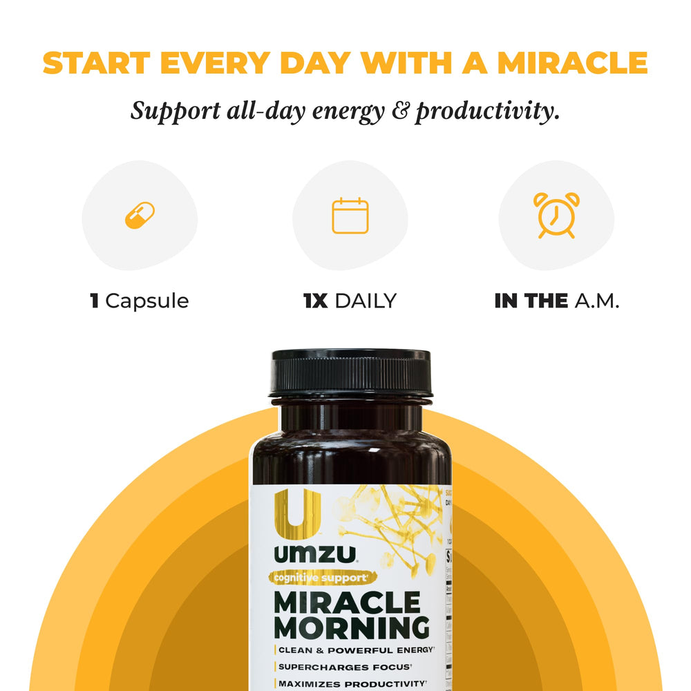 UMZU Miracle Morning on-desk setup illustrating easy daily use