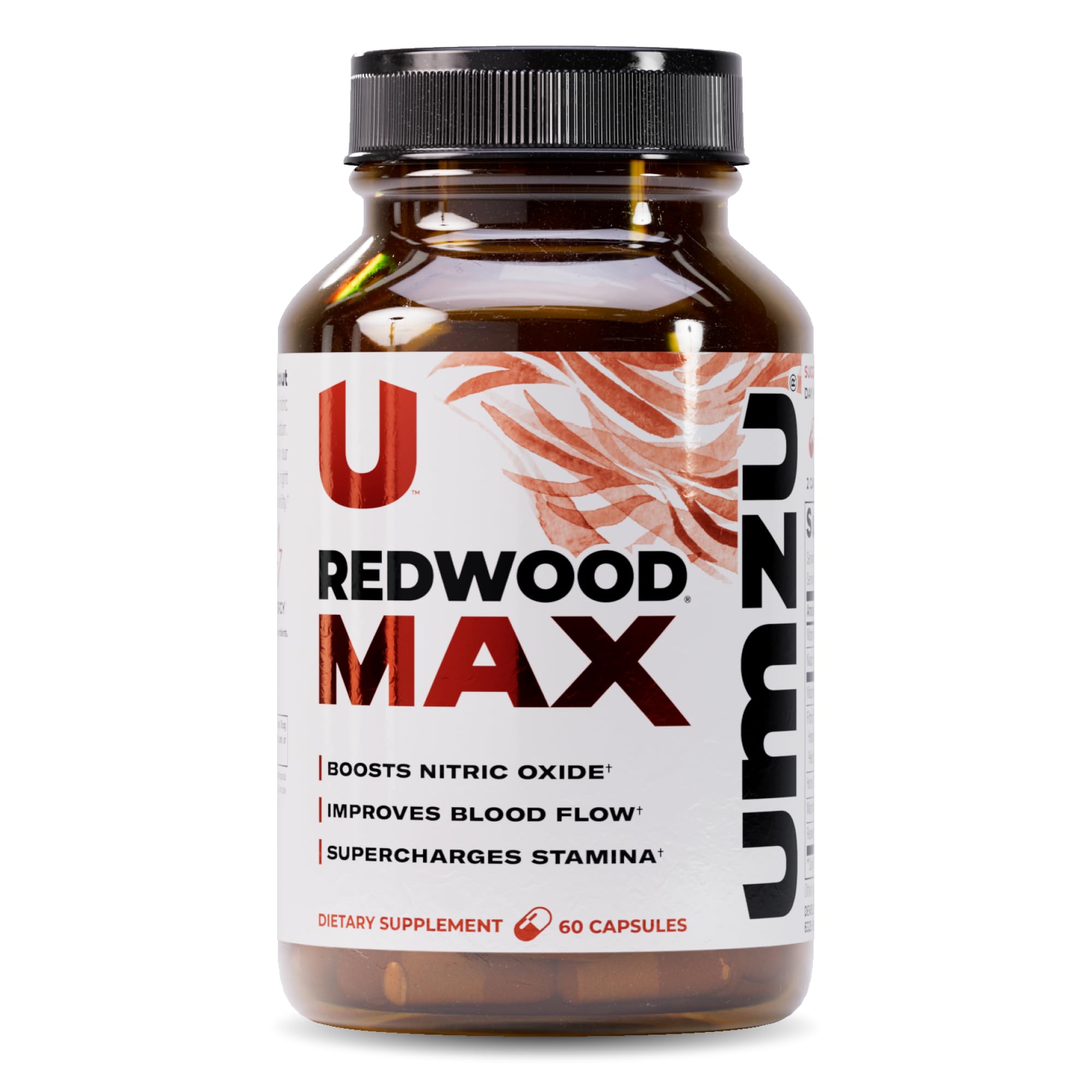 UMZU Redwood Max bottle front highlighting circulation support and daytime energy.