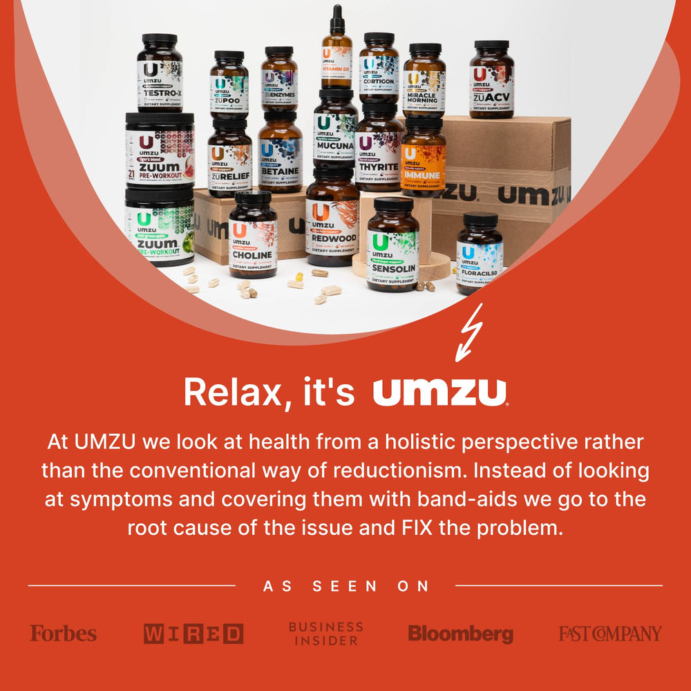 UMZU Redwood Max tart cherry extract emphasis on post-exercise recovery support.