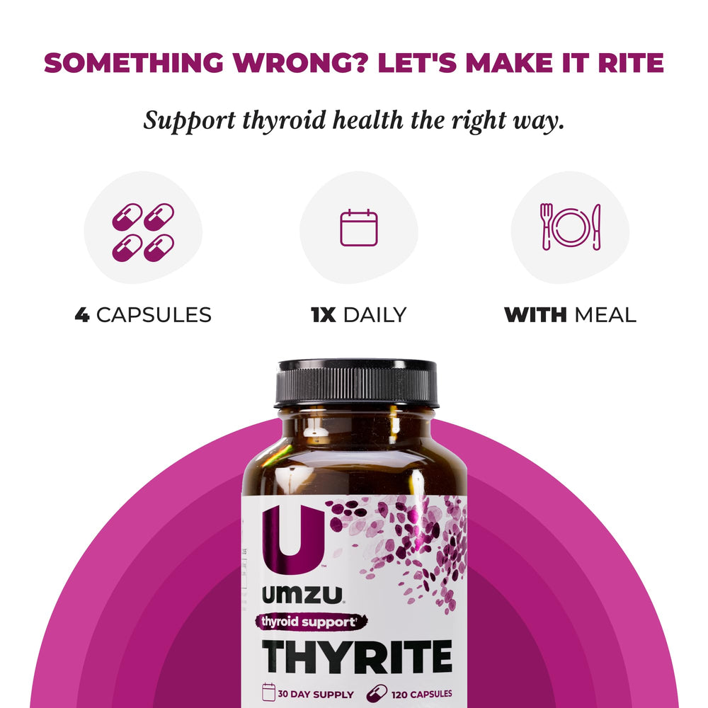 UMZU Thyrite bottle on counter ready for daily wellness routine
