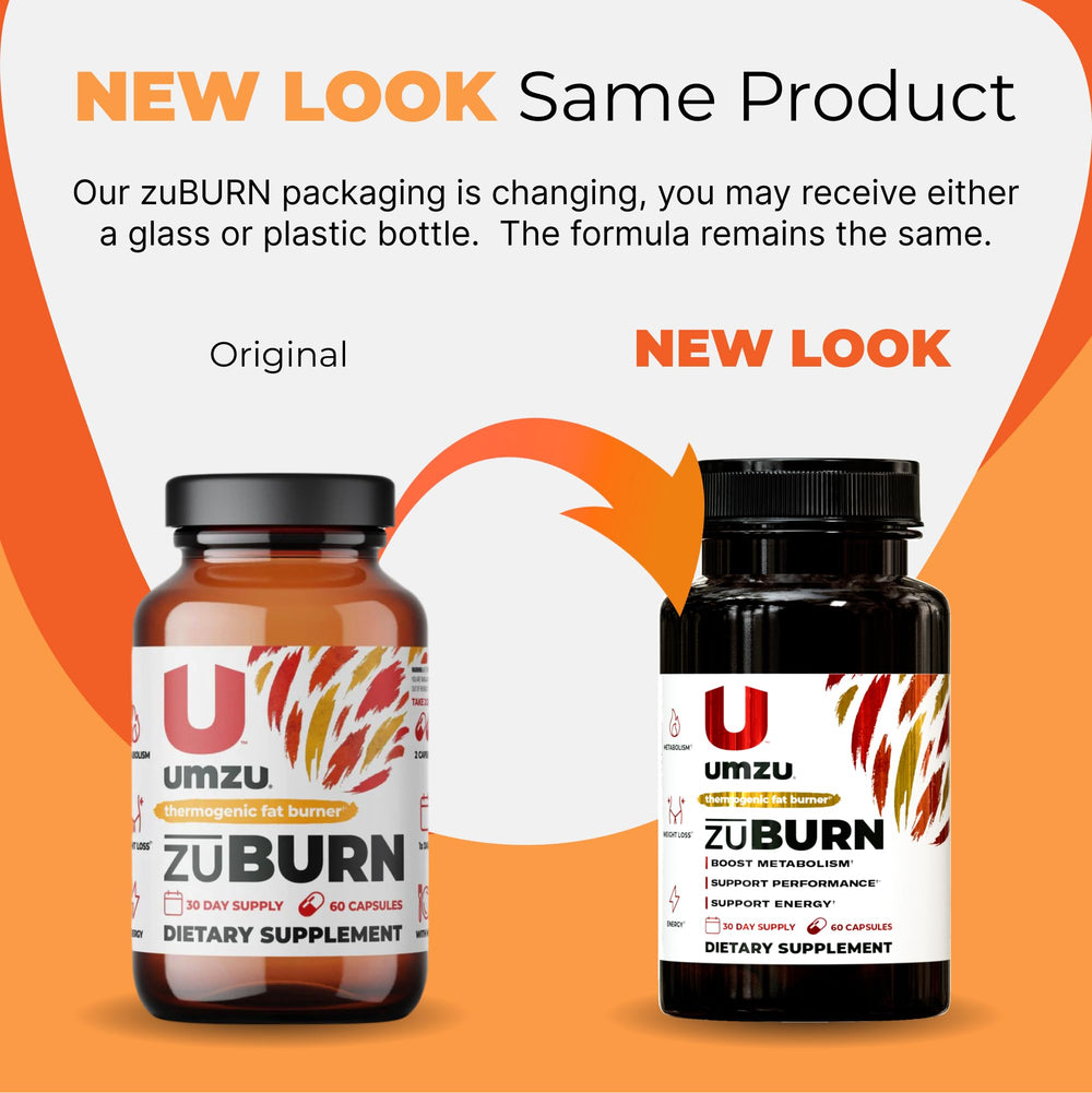 Closeup of UMZU ZuBurn Energy capsules highlighting plant-based energy support