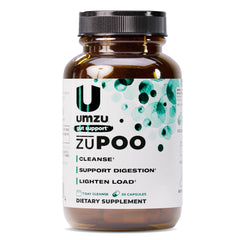 UMZU zuPOO bottle front, vegan cleanse for digestive balance