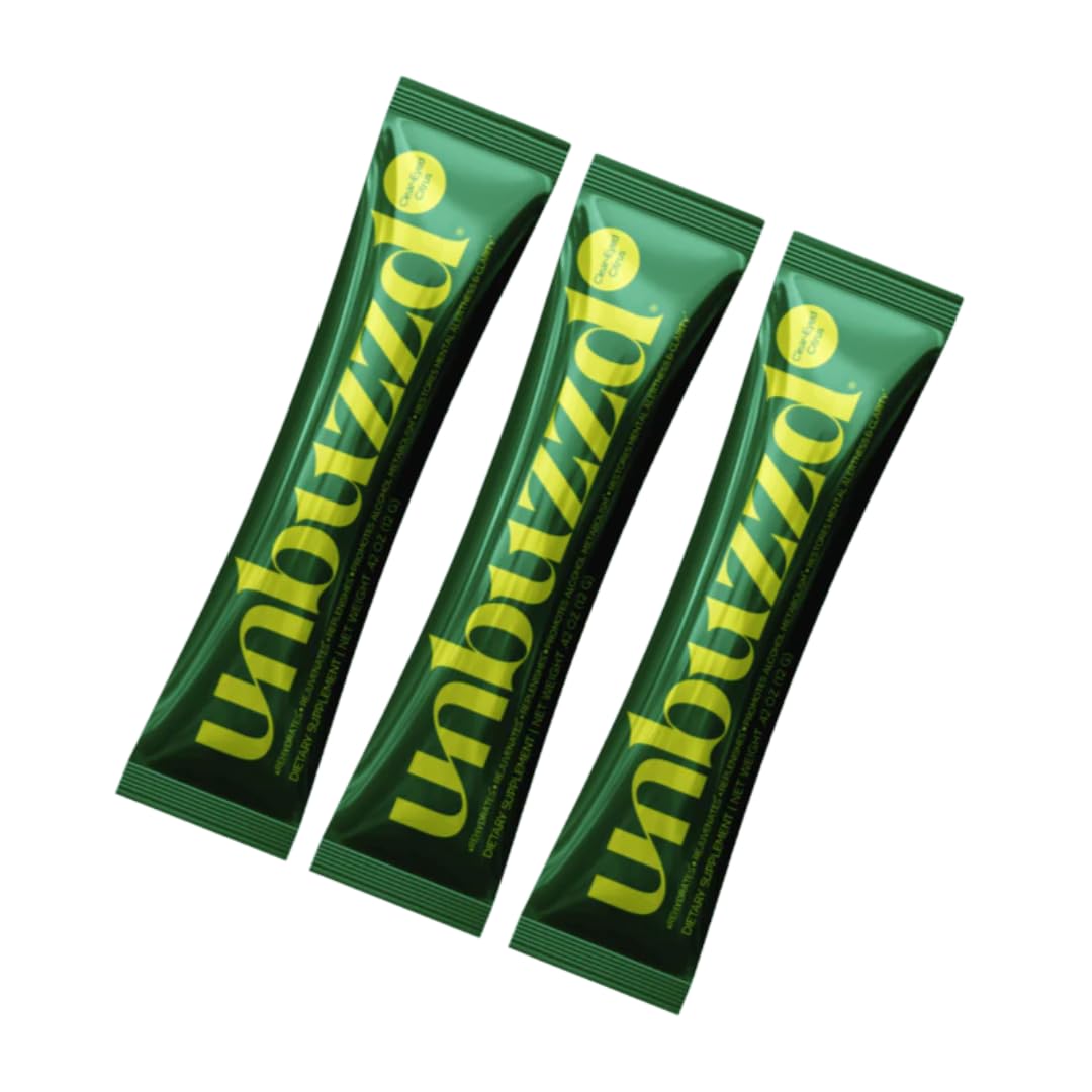 unbuzzd Clear-Eyed Citrus stick pack ready to mix for hydration on the go