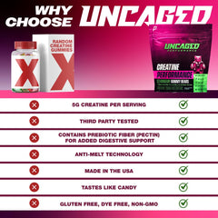 Uncaged Performance Creatine Gummies in hand illustrating easy daily supplementation
