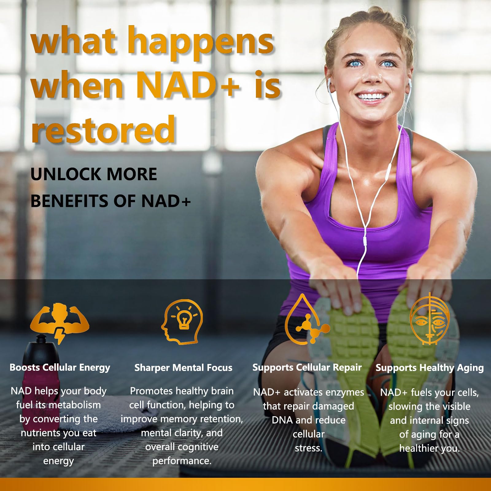 UNcena NAD capsules close-up emphasizing 1500 mg per serving