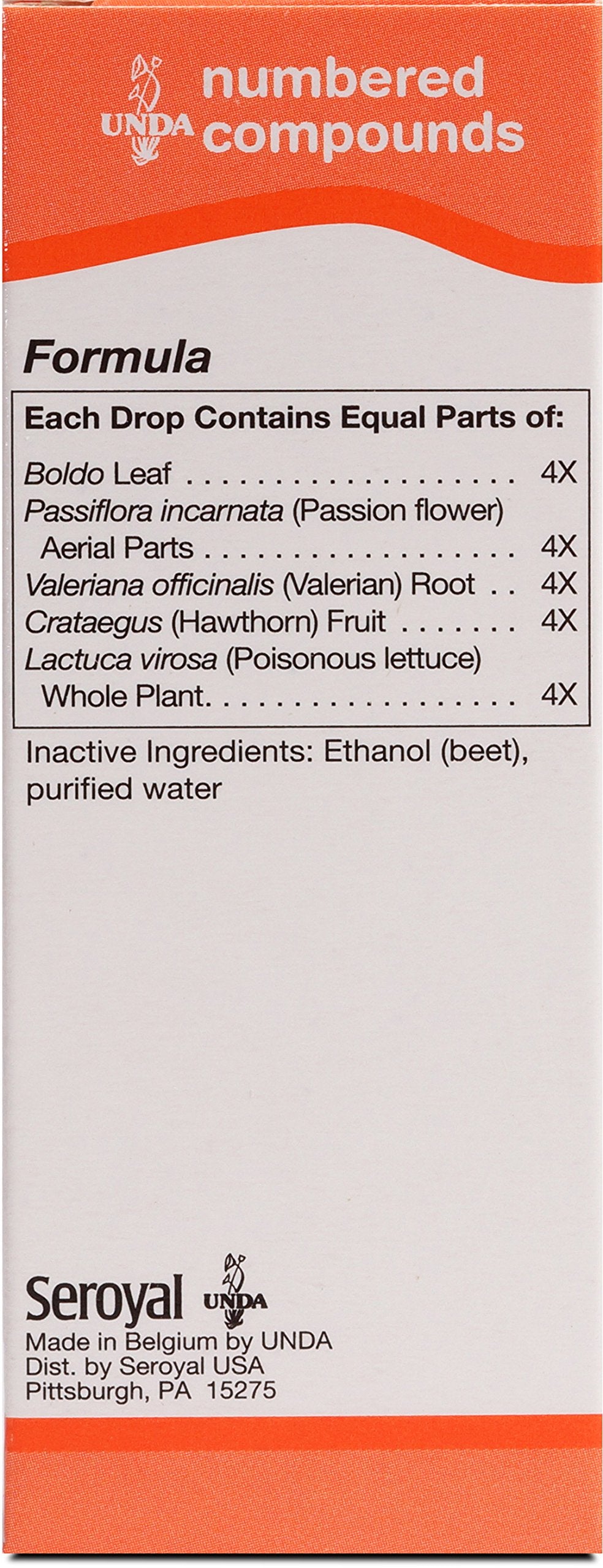 UNDA 210 Numbered Compounds packaging and label highlighting organotropic formulation for targeted use.