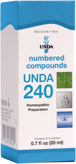 UNDA 240 Numbered Compounds bottle close-up for holistic support
