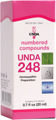 UNDA 248 Numbered Compounds bottle label for easy dosing and brand clarity.