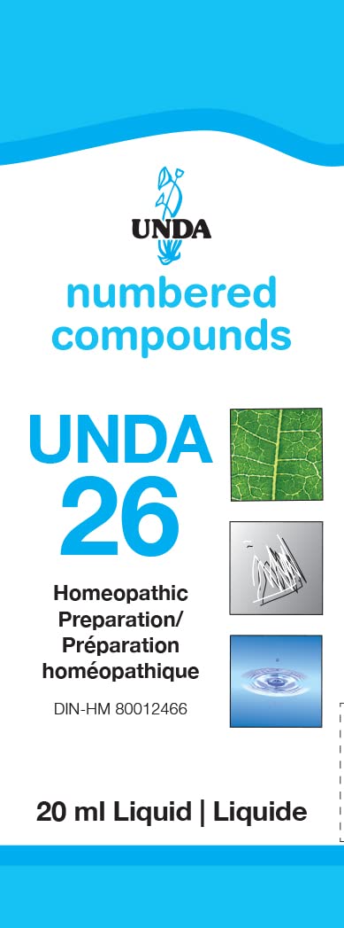 UNDA 26 Numbered Compounds bottle front for daily wellness routine