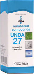 UNDA 27 Numbered Compounds bottle pour illustrates precise dosing for everyday wellness routines.