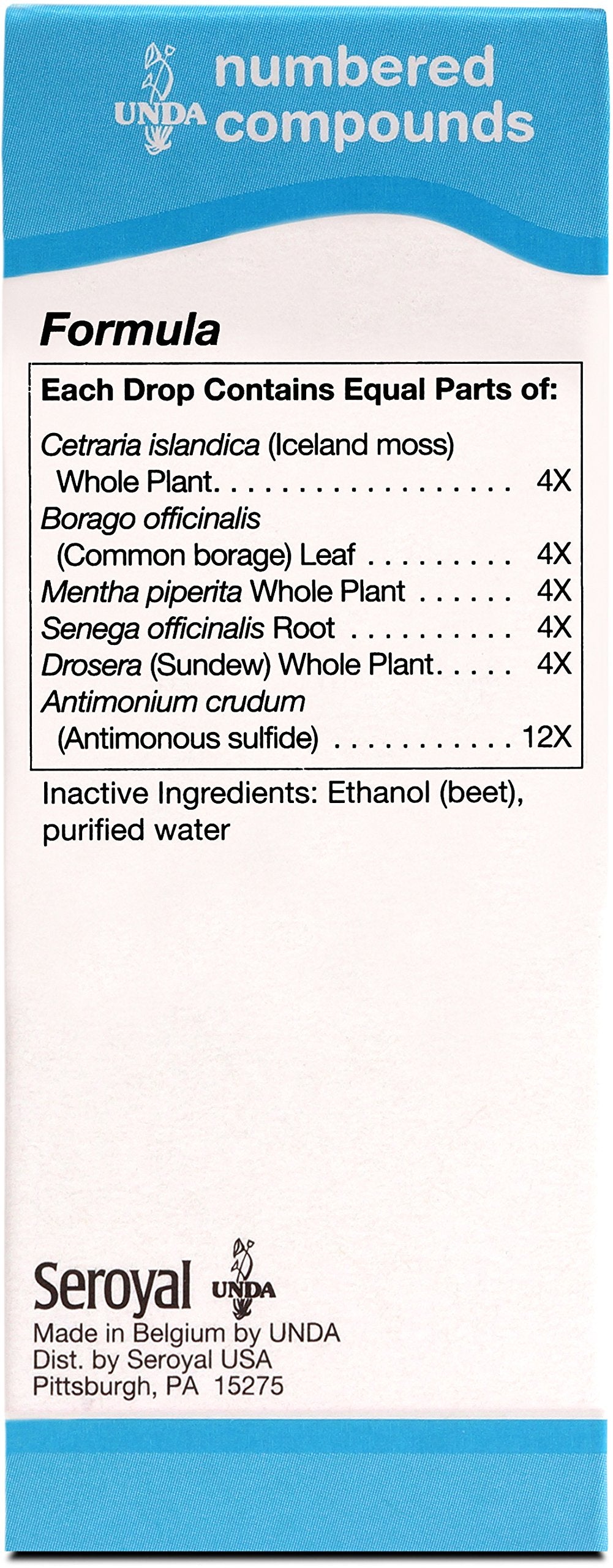 UNDA 27 Numbered Compounds label closeup highlights biodynamic herbs used.