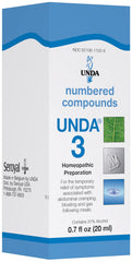 UNDA 3 Numbered Compounds bottle label for holistic support at home