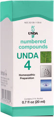 UNDA 4 Numbered Compounds bottle on a clean shelf for potential wellness support