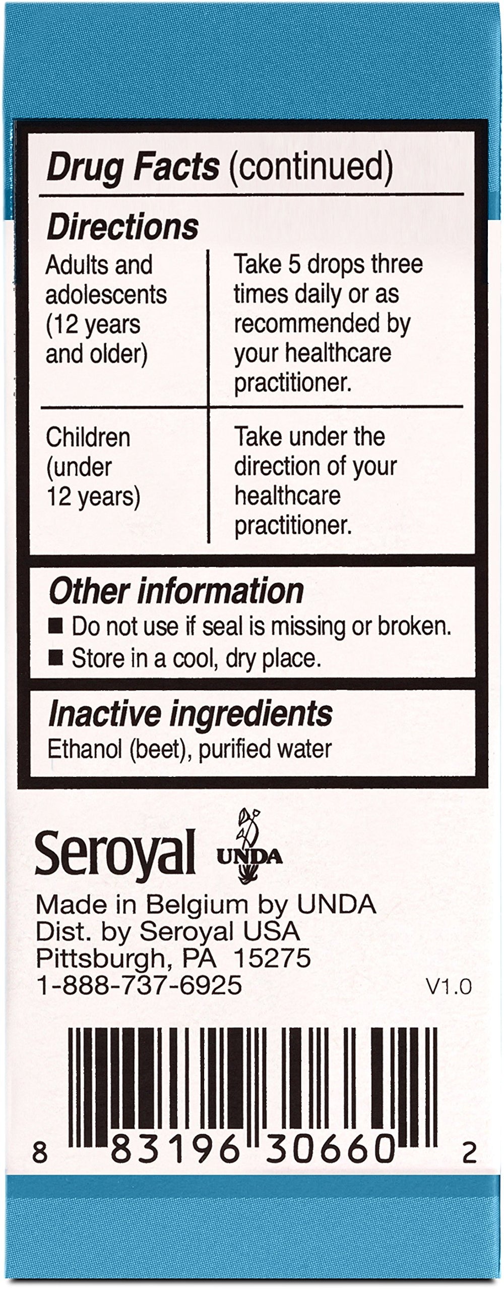 Close-up of UNDA label emphasizing organotropic approach and traditional modalities.