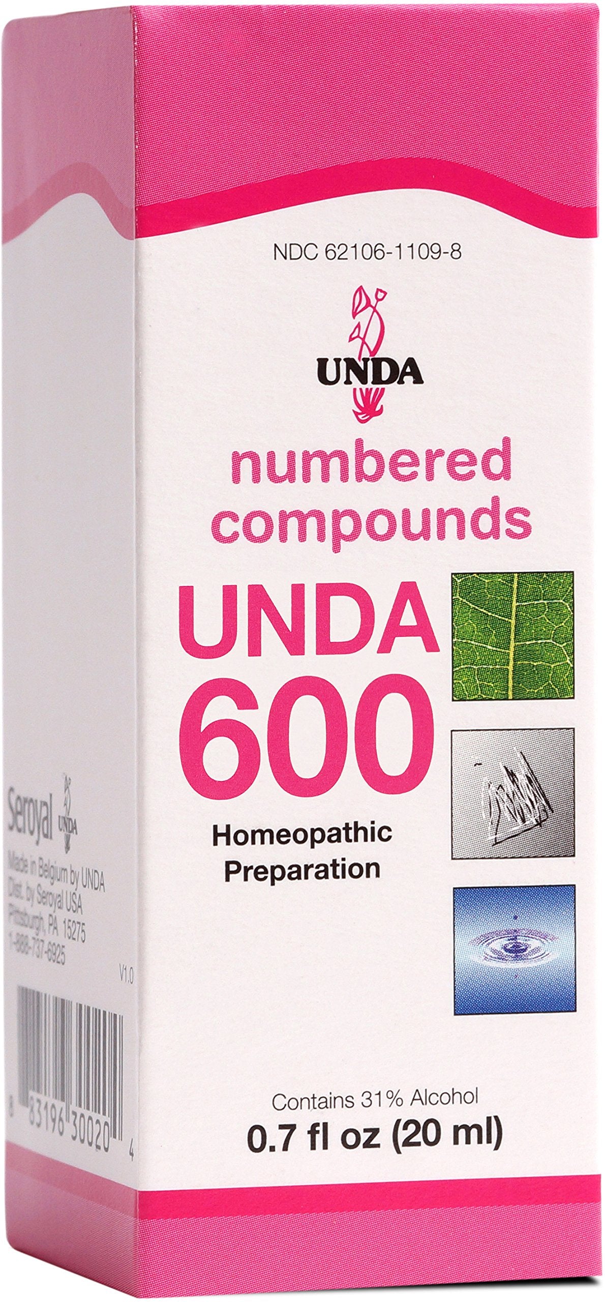 UNDA 600 Numbered Compounds bottle with dropper for precise dosing
