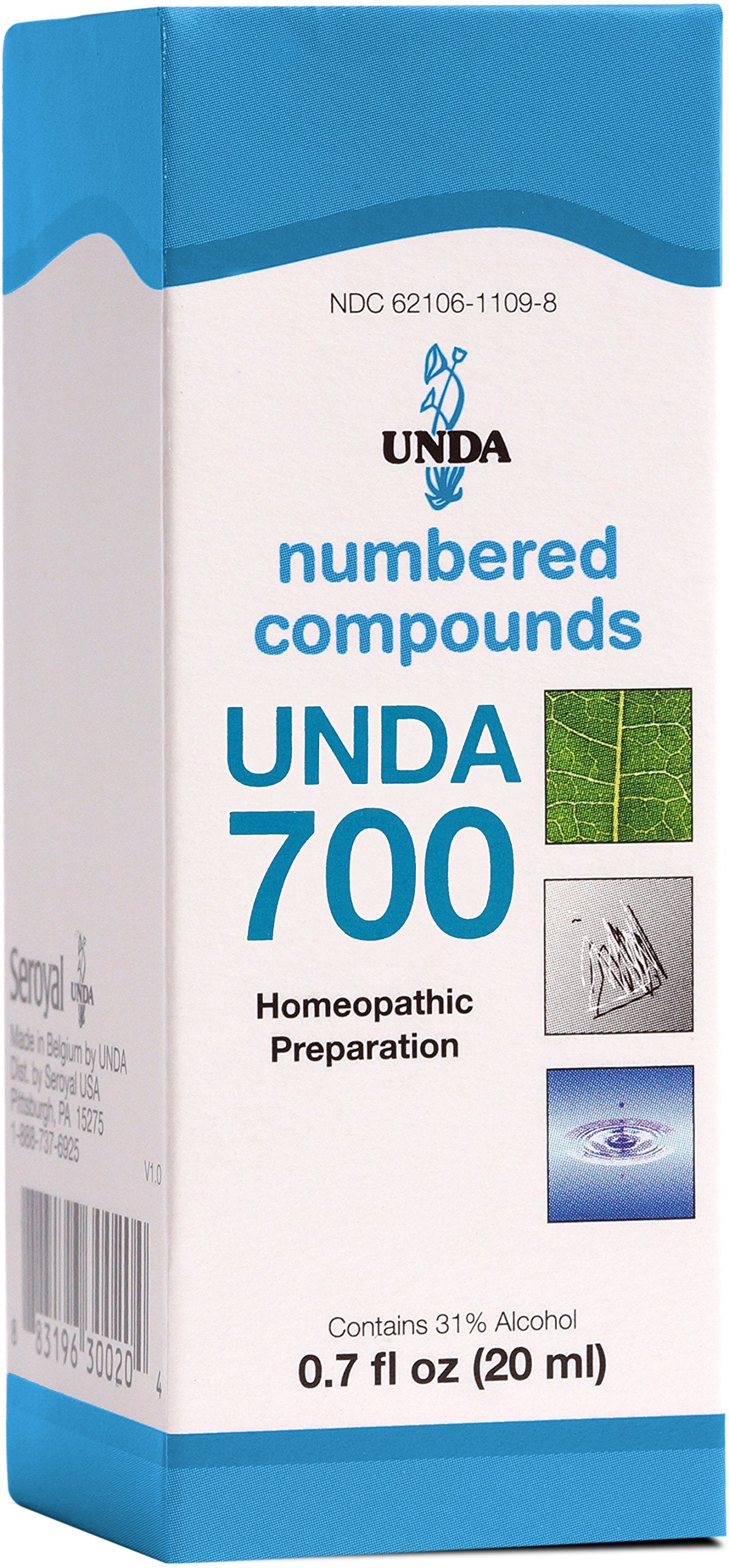 UNDA 700 numbered compounds bottle with dropper for precise dosing and convenient use