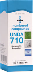 UNDA 710 bottle close-up shows label detail and product purity.