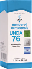 UNDA 76 Numbered Compounds bottle with dropper—potential support for body drainage.