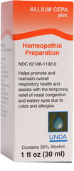 UNDA Allium Cepa Plex bottle front with clean label for potential cold relief.