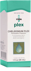 UNDA Chelidonium Plex bottle front view, may support digestive comfort after overindulgence