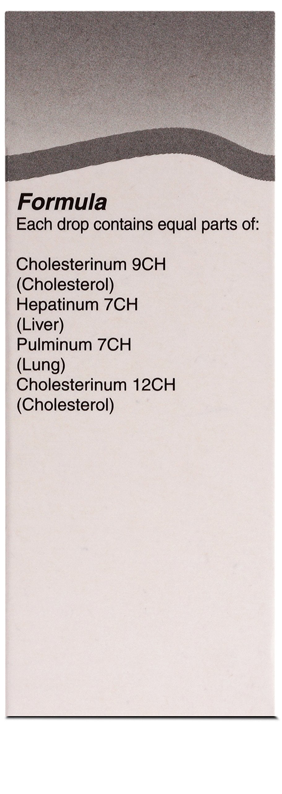 Close-up of UNDA Cholesterinum Plex label showing trusted traditional homeopathic heritage.