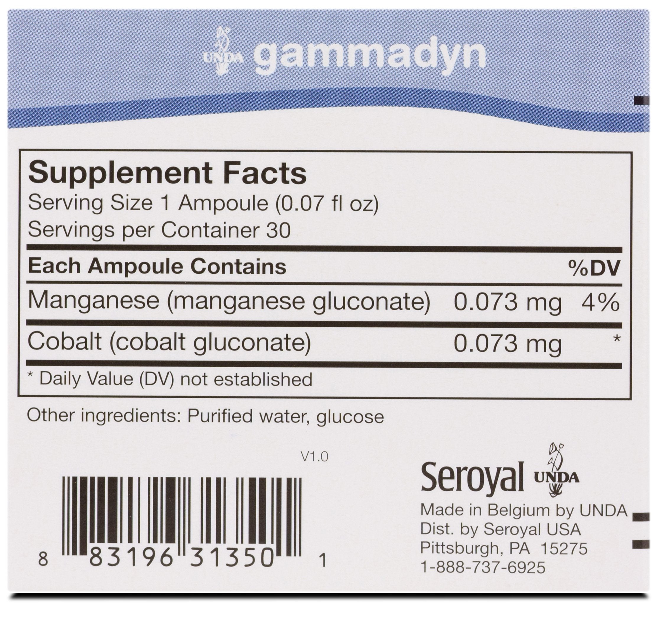 UNDA Gammadyn Mn-Co ampoules pack ready for easy daily dosing