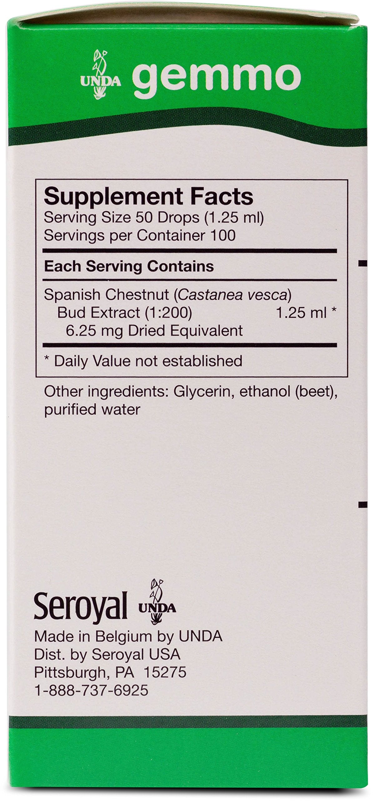 UNDA Gemmo Therapy Castanea Vesca label close-up suggesting traditional gemmotherapy lineage.